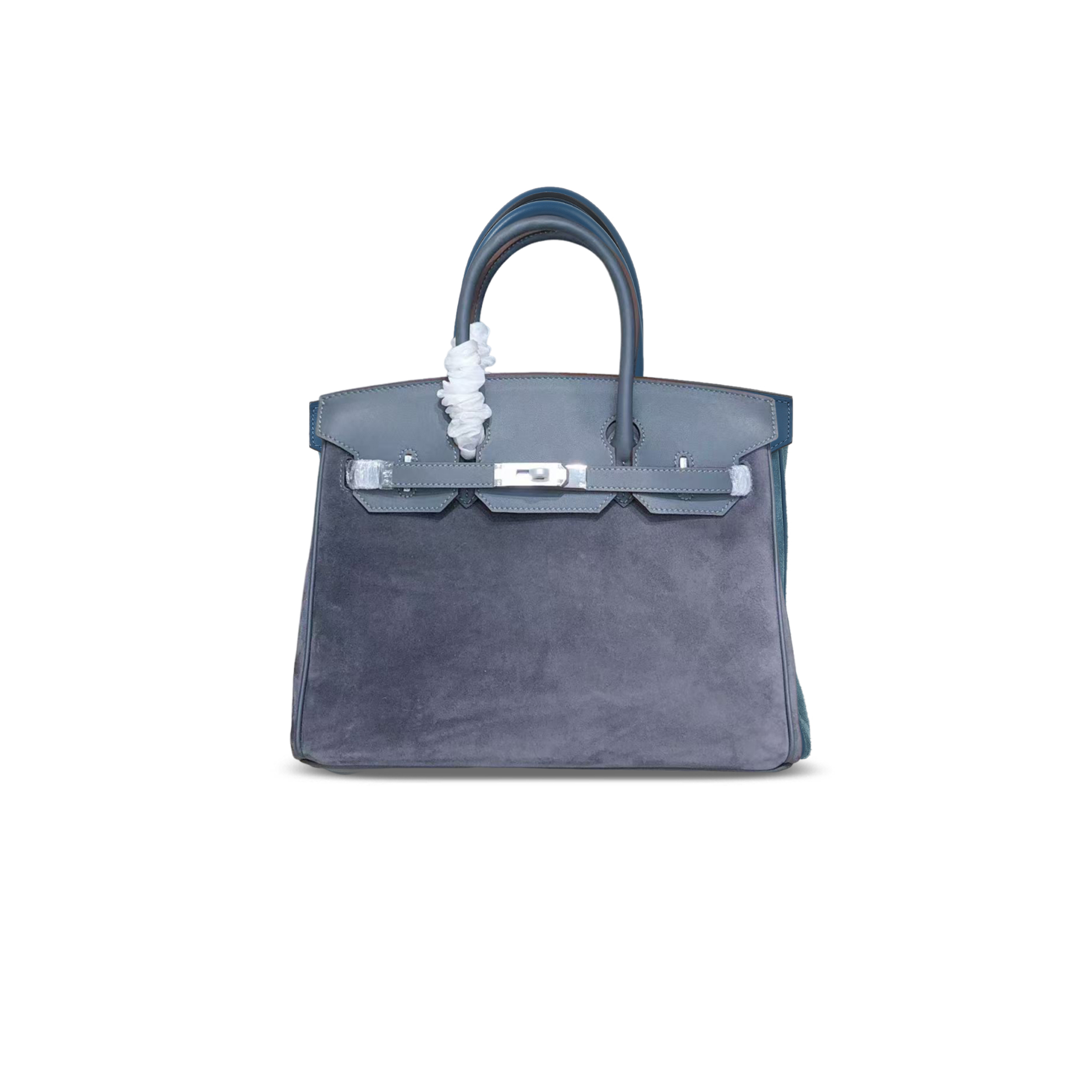 H**mes BIRKIN 30 SUEDE AND SWIFT PALLADIUM HARDWARE (30*22*16cm)